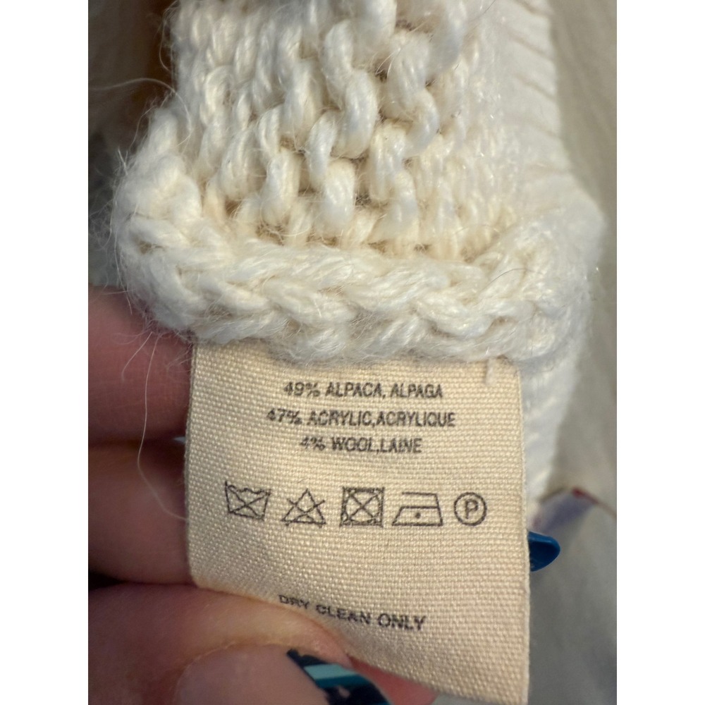 Anthropologie Handknit Alpaca Blend Cable‎ Knit Short Sleeve Sweater Tunic M - Picture 5 of 8